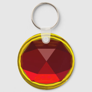 PORTE-CLÉS GEMSTONE DE RUBY ROUGE MAGIQUE