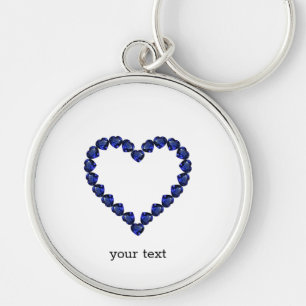 Porte-clés Gemstone Sapphire Coeur Bleu