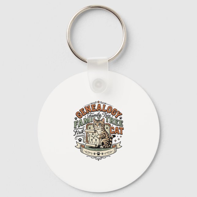 Porte-clés Généalogie Arbre Généalogique Chat Généalogie Arbr (Recto)