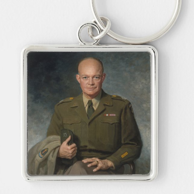 Porte-clés Général Dwight Eisenhower Portrait peint 5 étoiles (Devant)