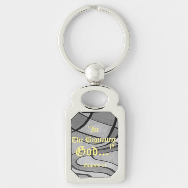Porte-clés Genèse 1:1 Au commencement Dieu..."Vérité biblique (Devant)