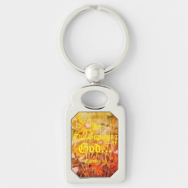 Porte-clés Genèse 1:1 Au commencement Dieu..."Vérité biblique (Devant)