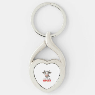Porte-clés Génisse drôle de vache gravure vintage design de c
