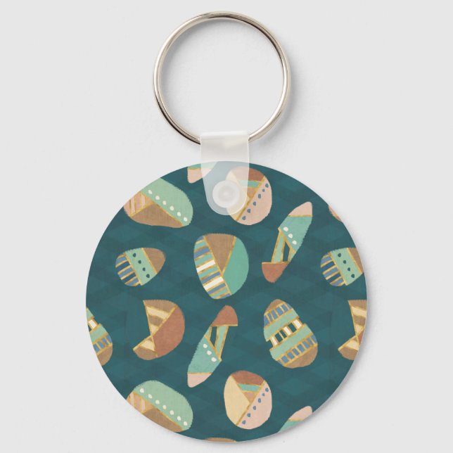 Porte-clés Geo Step extérieur | Motif bleu (Recto)