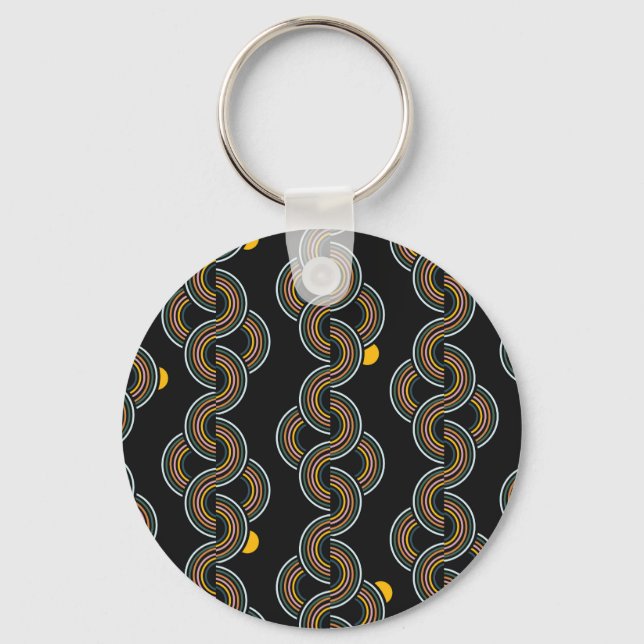 Porte-clés Geo Stripe : Design Vintage tendance (Recto)