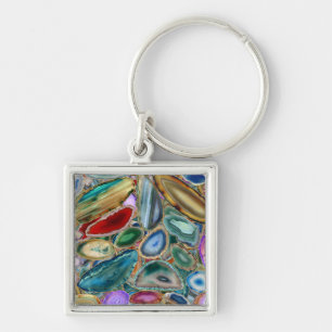 Porte-clés Geodes crystal pattern - Multicolor