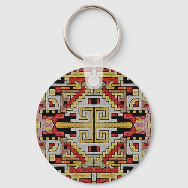 Porte-clés Géométhorique Tribal/Motif ethnique (Recto)