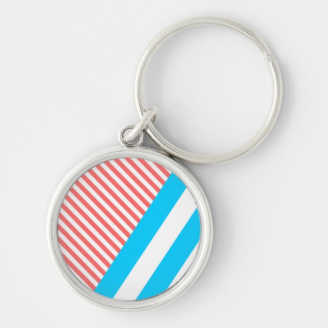 Porte-clés geometric, abstract, texture, pattern, red, blue (Devant)