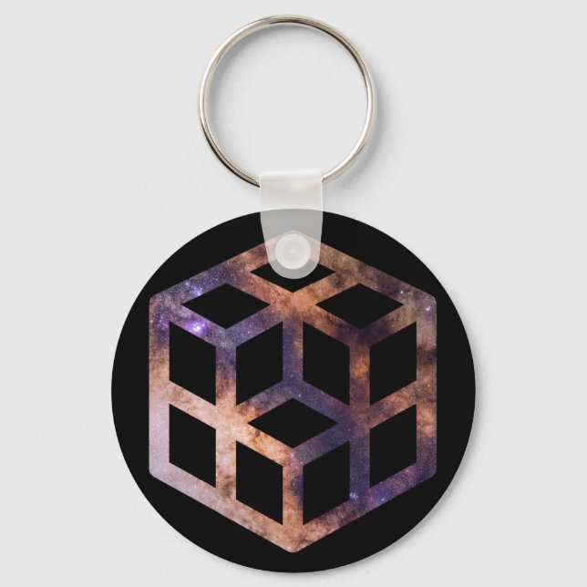 Porte-clés Géométrie Astrométrique de la grille du cube spati (Recto)