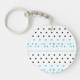 Porte-clés Géométrie bleue