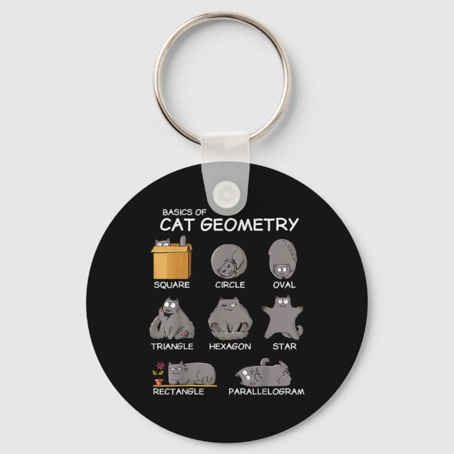 Porte-clés Géométrie Chat Math Drôle Cadeaux Chat Pour Chat P (Recto)