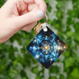 Porte-clés Géométrie cosmique mandala étoile univers abstrait