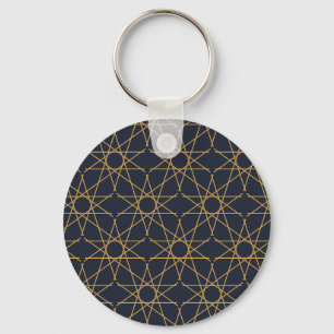 Porte-clés Géométrie d'étoile quintuple Pendentif en or de mi