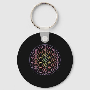 Porte-clés Géométrie sacrée La Fleur de Vie Yoga Yantra Symbo