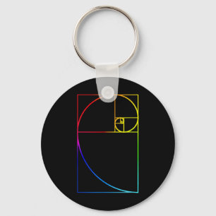 Porte-clés Géométrie Spirale de Fibonacci Sacré Spirituel Zen
