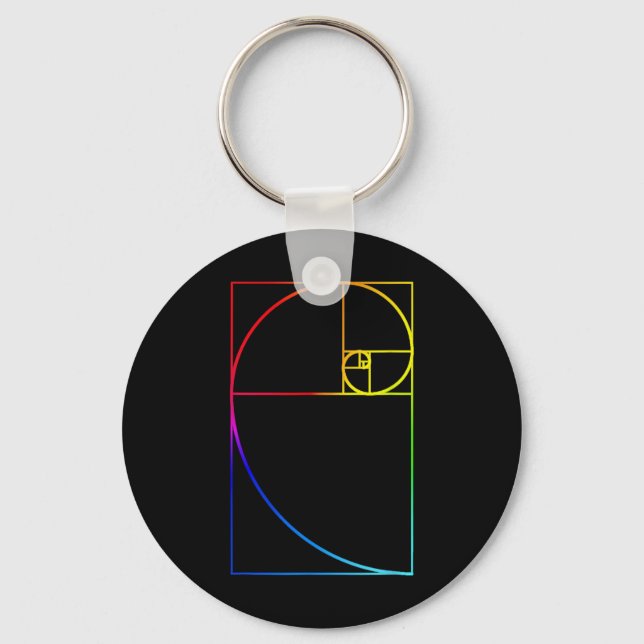Porte-clés Géométrie Spirale de Fibonacci Sacré Spirituel Zen (Recto)