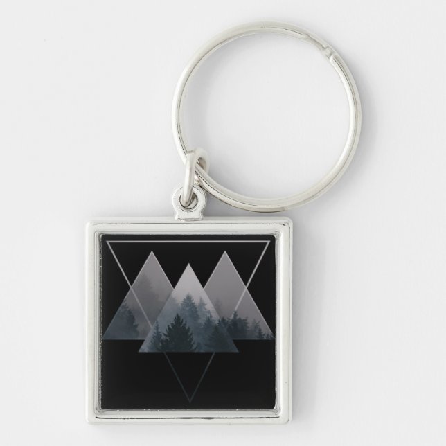 Porte-clés Géométrie Triangles Misty Forest (Devant)