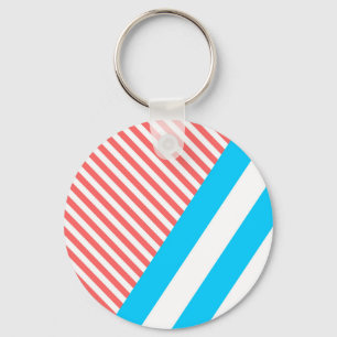 Porte-clés géométrique, abstrait, texture, motif, rouge, bleu