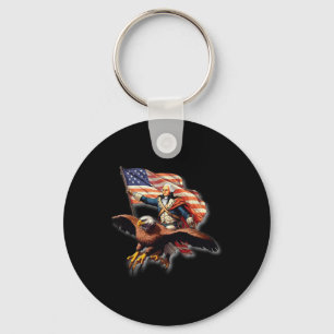 Porte-clés George Washington À cheval Sur Un Aigle Bald Patri