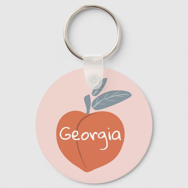 Porte-clés Georgia Peach personnaliser votre texte (Recto)