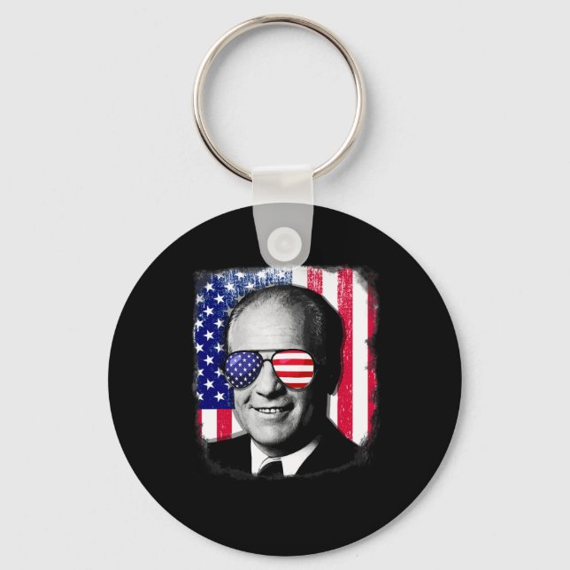 Porte-clés Gerald Ford 4 juillet Drapeau (Recto)