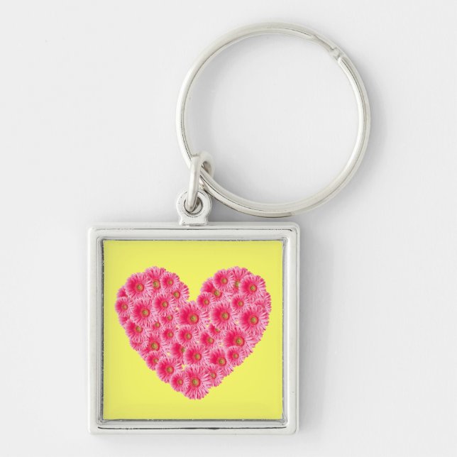 Porte-clés Gerber Daisy Heart (Devant)