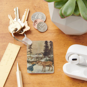 Porte-clés Gerda vintage et le renne par Edmund Dulac