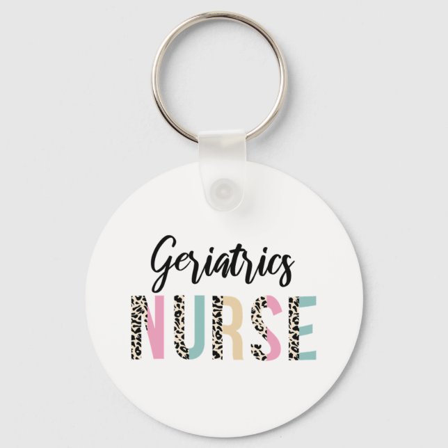 Porte-clés Geriatrics Nurse mignon Leopard Design - Drôle cad (Recto)