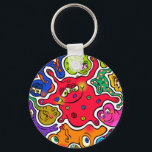 Porte-clés Germes de Jigsaw<br><div class="desc">Germes et microbes de dessins animés dessinés à la main qui se moulent autour de l'autre.</div>