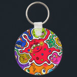 Porte-clés Germes de Jigsaw<br><div class="desc">Germes et microbes de dessins animés dessinés à la main qui se moulent autour de l'autre.</div>