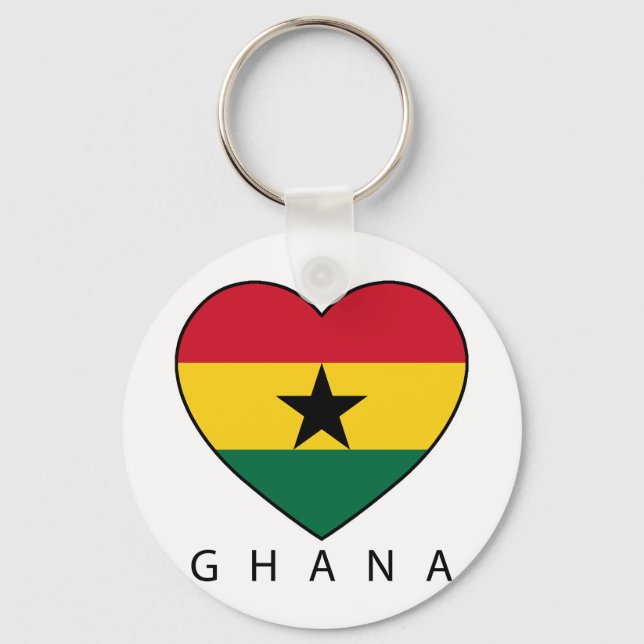 Porte-clés Ghana Soccer Heart (Recto)