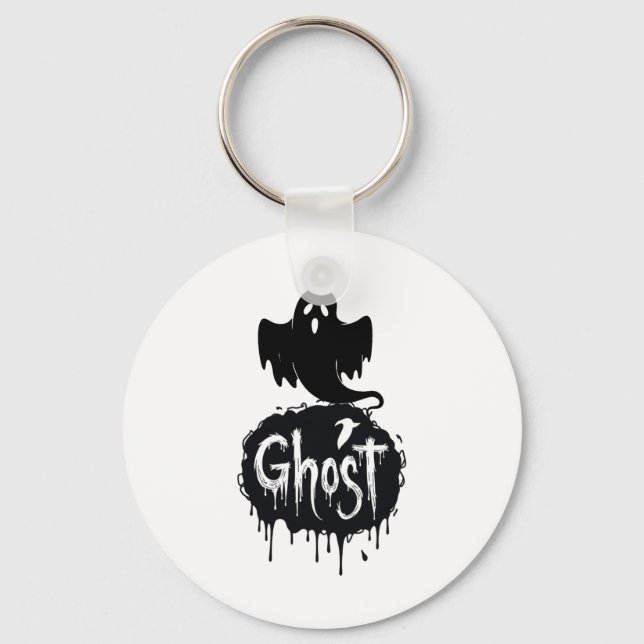 Porte-clés Ghost – Dark Horror Dripping Text Art (Recto)