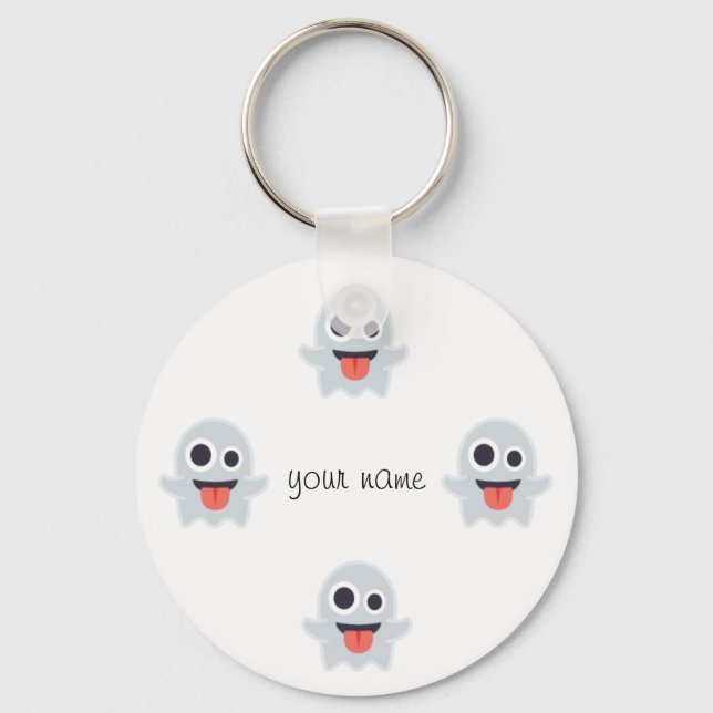 Porte-clés Ghost Emoji et '' Votre nom ici " (Recto)
