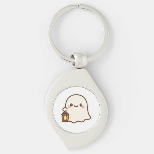 Porte-clés Ghost Kawaii avec lanterne - Design d'esprit migno