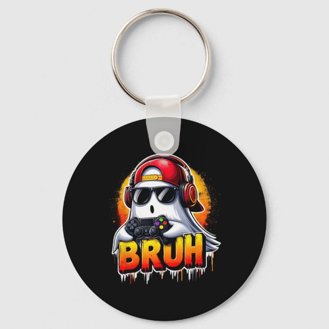 Porte-clés Ghost Video Game Bruh Halloween Gaming Controller (Recto)