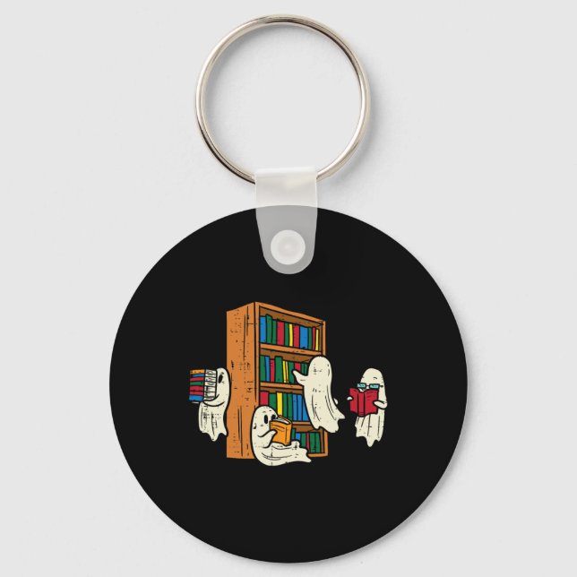 Porte-clés Ghosts Lecture Livres Enseignant Halloween Bibliot (Recto)