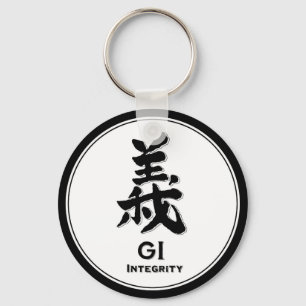 Porte-clés Gi Integrity Honesty bushido vertu samurai kanji