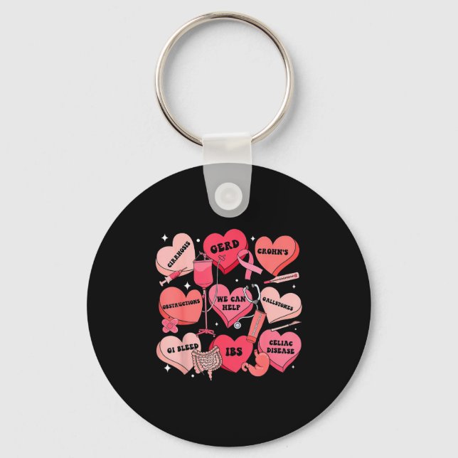Porte-clés Gi Nurse Valentine Hearts Candy Gastroenterology E (Recto)