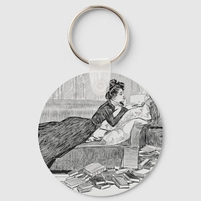 Porte-clés Gibson Girl Lecture d'un livre (Recto)