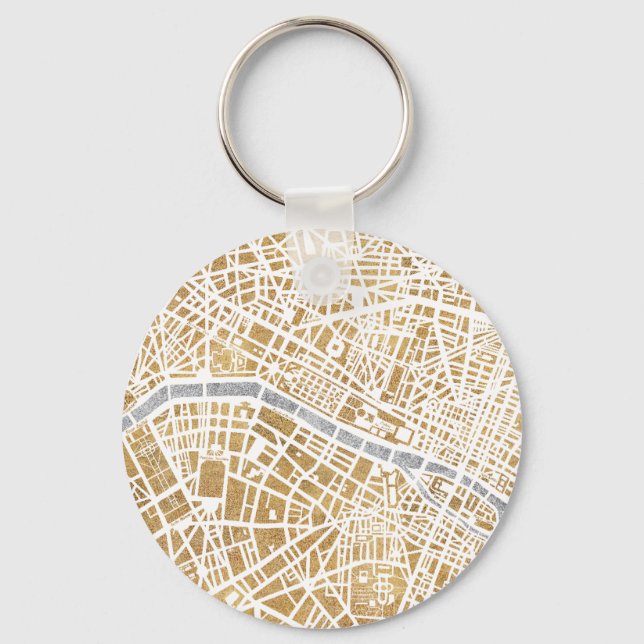 Porte-clés Gilded City Map Of Paris (Recto)
