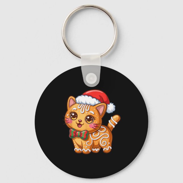 Porte-clés Gingerbread Cat Christmas Cat Lover Xmas  (Recto)