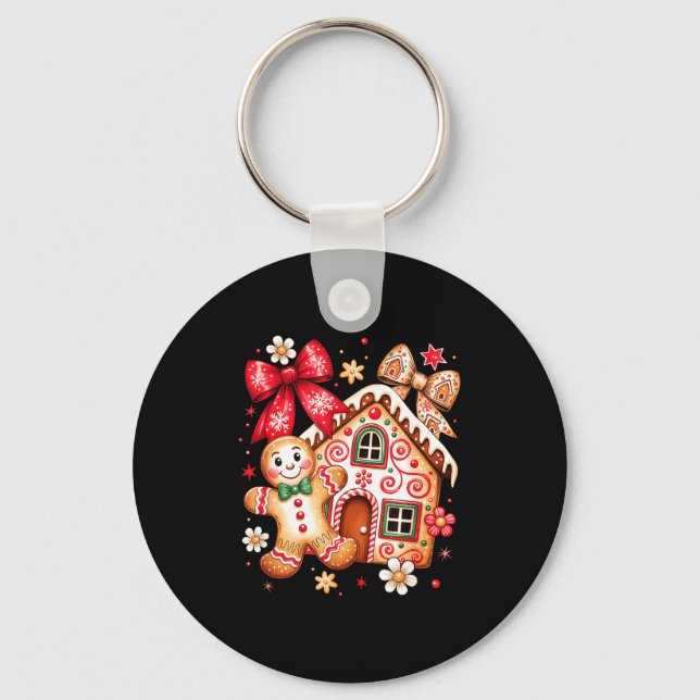 Porte-clés Gingerbread Christmas Bow Christmas House Retro Co (Recto)