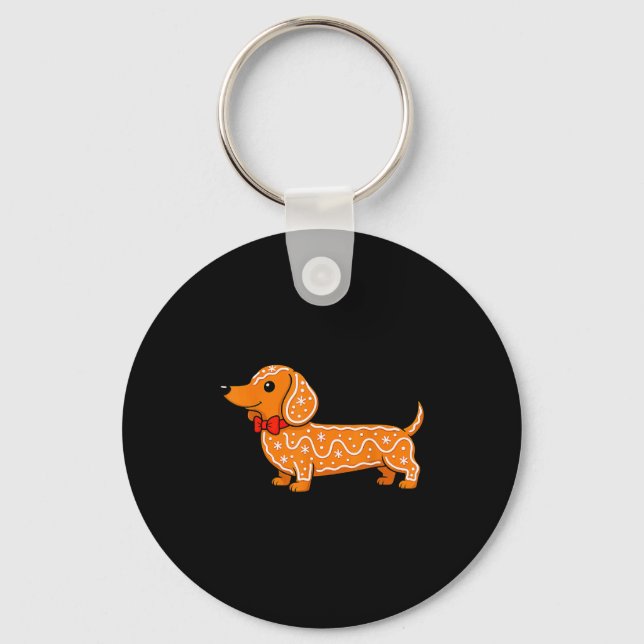 Porte-clés Gingerbread Dachshund Christmas Cute Weiner Dog  (Recto)