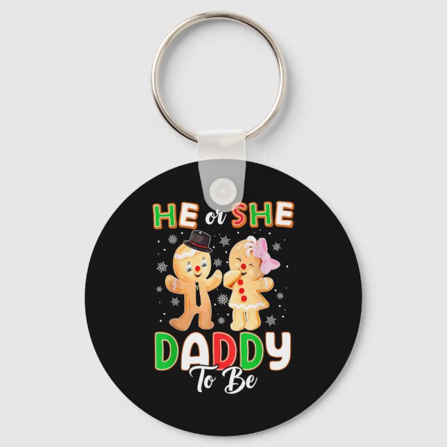 Porte-clés Gingerbread He Or She Daddy To Be Christmas Gender (Recto)
