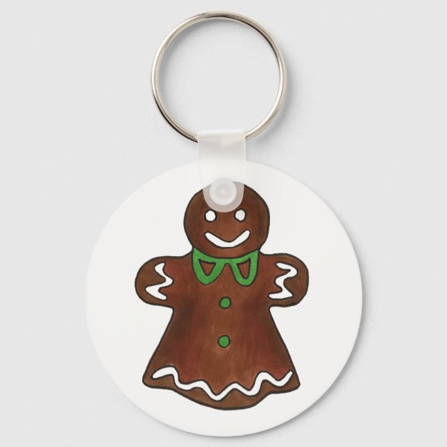 Porte-clés Gingerbread Lady Femme Noël Holiday Cookie (Recto)