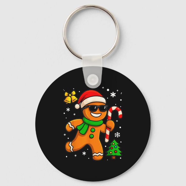 Porte-clés Gingerbread Man Funny Christmas Cookie Costume Bak (Recto)