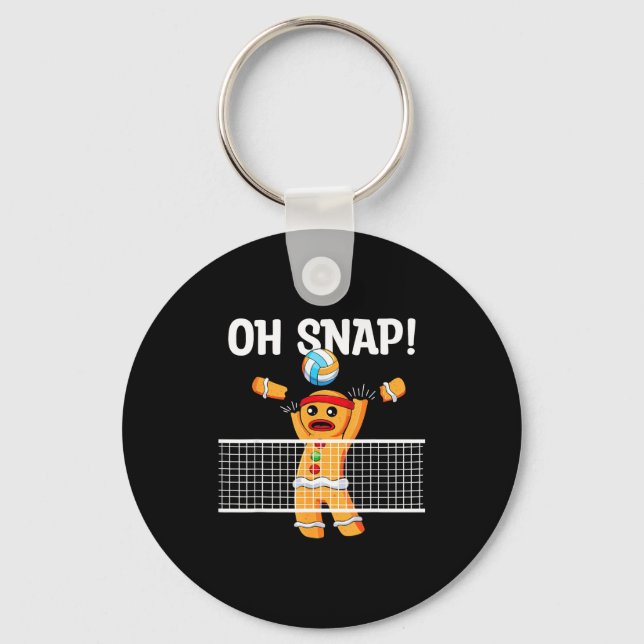 Porte-clés Gingerbread Man Oh Snap Christmas Volleyball Playe (Recto)