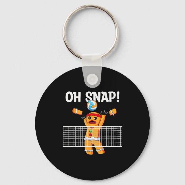 Porte-clés Gingerbread Man Oh Snap Christmas Volleyball Playe (Recto)