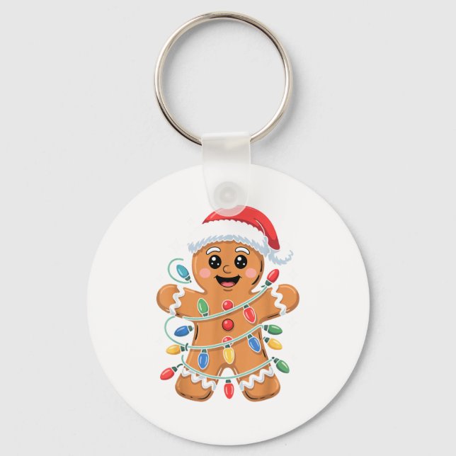 Porte-clés Gingerbread Man Tangled Christmas Lights  (Recto)