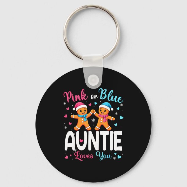 Porte-clés Gingerbread Nk Or Blue Auntie Loves You Christmas  (Recto)